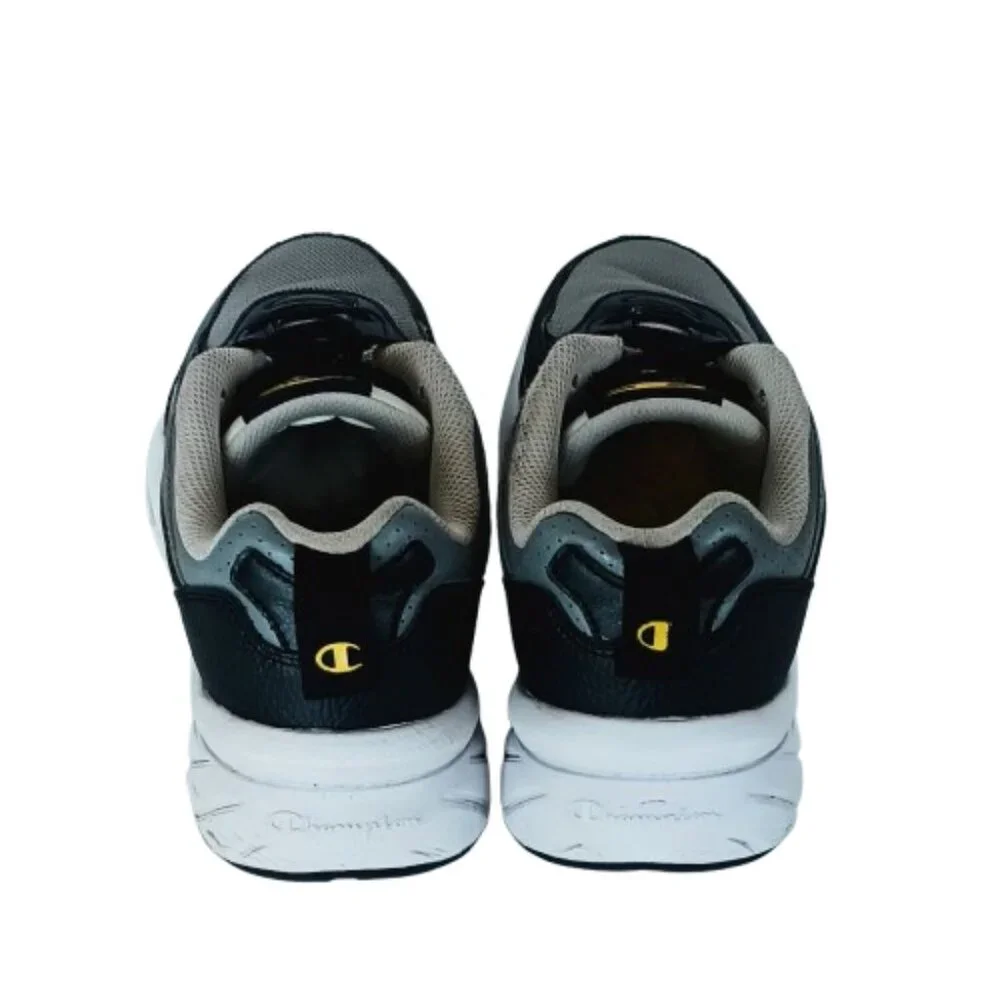 Champion Boys Low Top Sneakers 7Y Gray Black Mesh Sporty Tennis Shoes